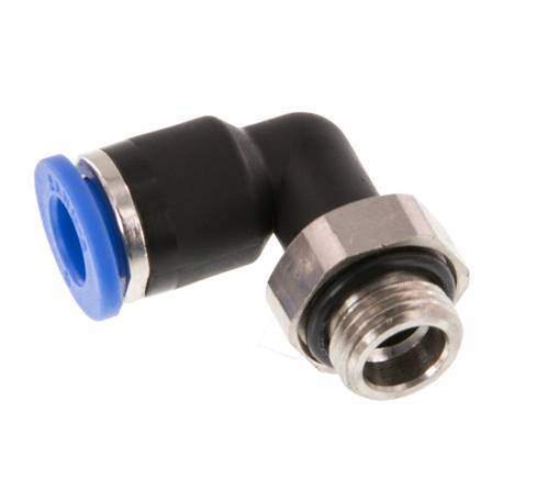 6mm x G1/8'' 90deg Winkel-Steckverschraubung mit Außengewinde Messing/PA 66 NBR drehbar [2 Stück]