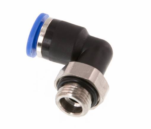 6mm x G1/8'' 90deg Winkel-Steckverschraubung mit Außengewinde Messing/PA 66 NBR drehbar [2 Stück]