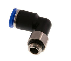 8mm x G1/8'' 90deg Winkel-Steckverschraubung mit Außengewinde Messing/PA 66 NBR drehbar [2 Stück]