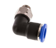 10mm x G1/8'' 90deg Elbow Push-in Fitting with Male Threads Brass/PA 66 NBR Rotatable [2 Pieces]