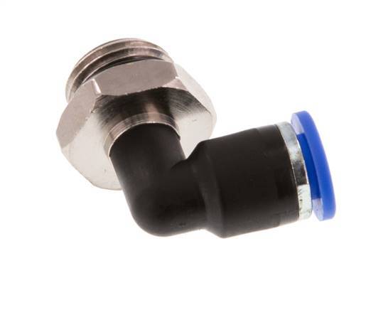 6mm x G1/4'' 90deg Winkel Steckverschraubung mit Außengewinde Messing/PA 66 NBR drehbar [2 Stück]