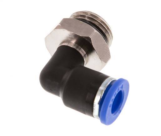 6mm x G1/4'' 90deg Winkel Steckverschraubung mit Außengewinde Messing/PA 66 NBR drehbar [2 Stück]