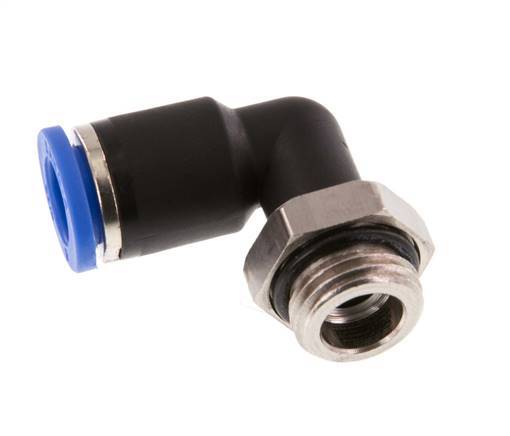 8mm x G1/4'' 90deg Winkel Steckverschraubung mit Außengewinde Messing/PA 66 NBR drehbar [2 Stück]