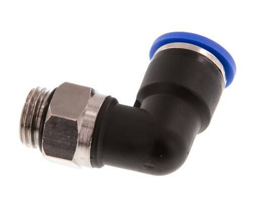 10mm x G1/4'' 90deg Elbow Push-in Fitting with Male Threads Brass/PA 66 NBR Rotatable [2 Pieces]