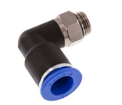 12mm x G1/4'' 90deg Winkel Steckverschraubung mit Außengewinde Messing/PA 66 NBR drehbar [2 Stück]