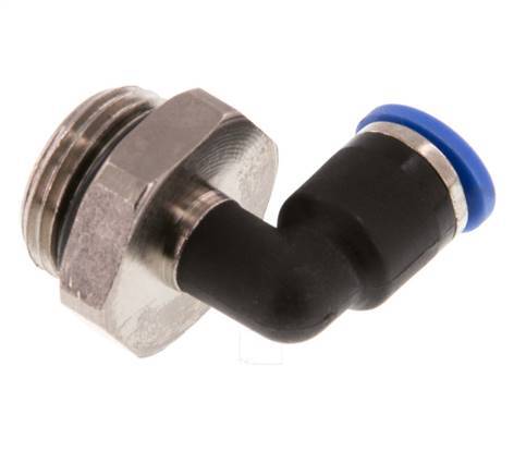 6mm x G3/8'' 90deg Winkel-Steckverschraubung mit Außengewinde Messing/PA 66 NBR drehbar [2 Stück]