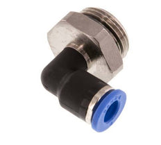 6mm x G3/8'' 90deg Winkel-Steckverschraubung mit Außengewinde Messing/PA 66 NBR drehbar [2 Stück]