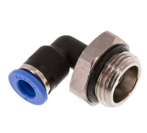 6mm x G3/8'' 90deg Winkel-Steckverschraubung mit Außengewinde Messing/PA 66 NBR drehbar [2 Stück]