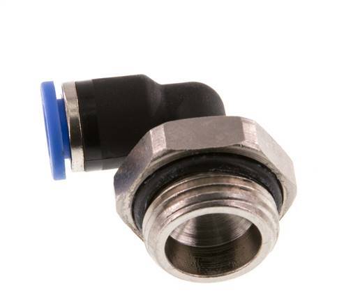 6mm x G3/8'' 90deg Winkel-Steckverschraubung mit Außengewinde Messing/PA 66 NBR drehbar [2 Stück]