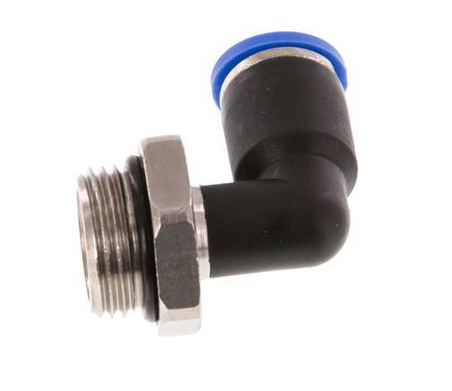 8mm x G3/8'' 90deg Elbow Push-in Fitting with Male Threads Brass/PA 66 NBR Rotatable [2 Pieces]