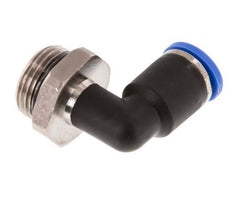 8mm x G3/8'' 90deg Winkel-Steckverschraubung mit Außengewinde Messing/PA 66 NBR drehbar [2 Stück]