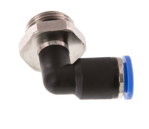8mm x G3/8'' 90deg Winkel-Steckverschraubung mit Außengewinde Messing/PA 66 NBR drehbar [2 Stück]
