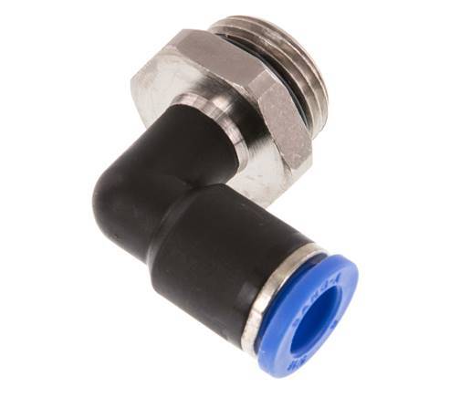 8mm x G3/8'' 90deg Winkel-Steckverschraubung mit Außengewinde Messing/PA 66 NBR drehbar [2 Stück]