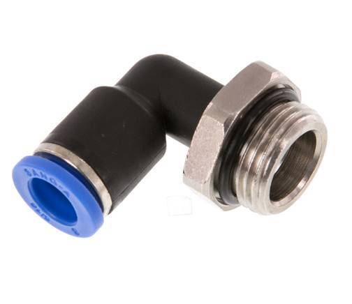 8mm x G3/8'' 90deg Winkel-Steckverschraubung mit Außengewinde Messing/PA 66 NBR drehbar [2 Stück]