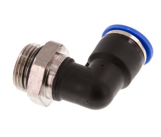 10mm x G3/8'' 90deg Winkel-Steckverschraubung mit Außengewinde Messing/PA 66 NBR drehbar [2 Stück]