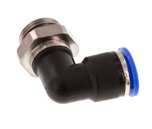 10mm x G3/8'' 90deg Winkel-Steckverschraubung mit Außengewinde Messing/PA 66 NBR drehbar [2 Stück]