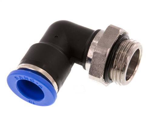 10mm x G3/8'' 90deg Winkel-Steckverschraubung mit Außengewinde Messing/PA 66 NBR drehbar [2 Stück]
