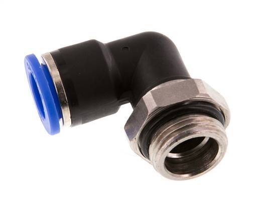 10mm x G3/8'' 90deg Winkel-Steckverschraubung mit Außengewinde Messing/PA 66 NBR drehbar [2 Stück]