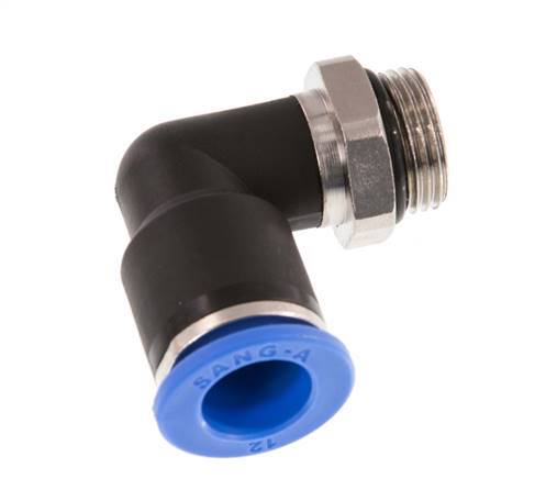 12mm x G3/8'' 90deg Winkel Steckverschraubung mit Außengewinde Messing/PA 66 NBR drehbar [2 Stück]