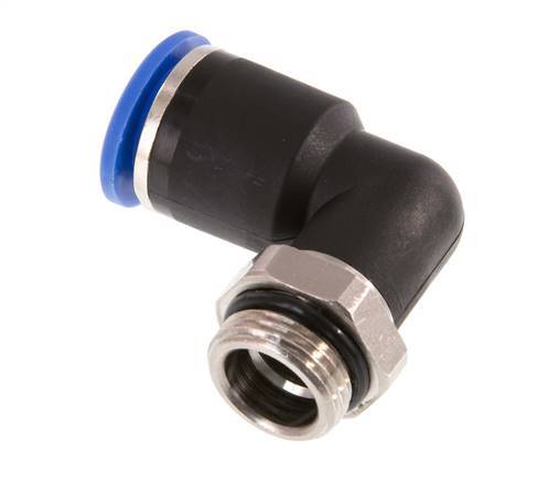 12mm x G3/8'' 90deg Winkel Steckverschraubung mit Außengewinde Messing/PA 66 NBR drehbar [2 Stück]