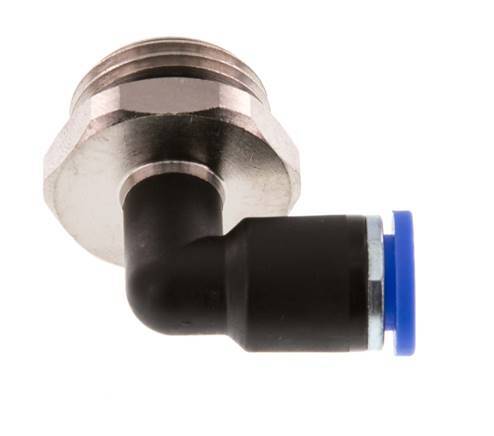 8mm x G1/2'' 90deg Winkel Steckverschraubung mit Außengewinde Messing/PA 66 NBR drehbar [2 Stück]