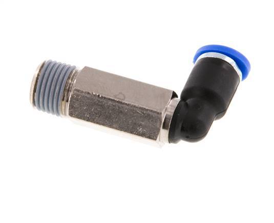 4mm x R1/8'' 90deg Elbow Push-in Fitting with Male Threads Brass/PA 66 NBR Long Sleeve Rotatable [2 Pieces]