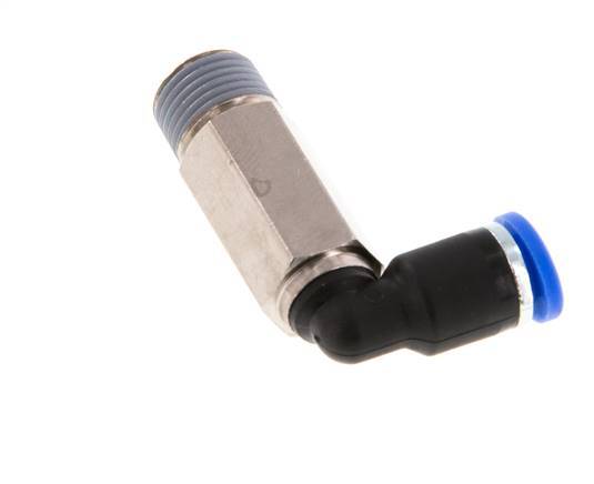 4mm x R1/8'' 90deg Winkel-Steckverschraubung mit Außengewinde Messing/PA 66 NBR lange Hülse drehbar [2 Stück]
