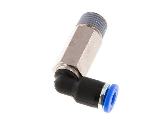 4mm x R1/8'' 90deg Winkel-Steckverschraubung mit Außengewinde Messing/PA 66 NBR lange Hülse drehbar [2 Stück]