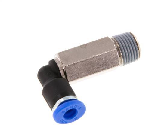 4mm x R1/8'' 90deg Winkel-Steckverschraubung mit Außengewinde Messing/PA 66 NBR lange Hülse drehbar [2 Stück]