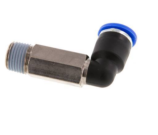 6mm x R1/8'' 90deg Winkel-Steckverschraubung mit Außengewinde Messing/PA 66 NBR lange Hülse drehbar [2 Stück]