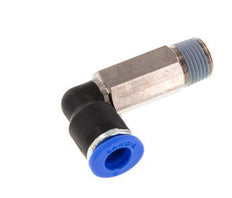 6mm x R1/8'' 90deg Winkel-Steckverschraubung mit Außengewinde Messing/PA 66 NBR lange Hülse drehbar [2 Stück]