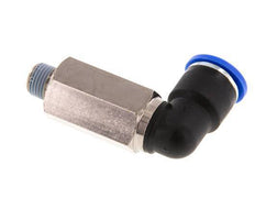 10mm x R1/8'' 90deg Elbow Push-in Fitting with Male Threads Brass/PA 66 NBR Long Sleeve Rotatable [2 Pieces]