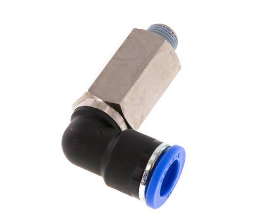 10mm x R1/8'' 90deg Winkel-Steckverschraubung mit Außengewinde Messing/PA 66 NBR lange Hülse drehbar [2 Stück]