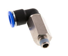 10mm x R1/8'' 90deg Winkel-Steckverschraubung mit Außengewinde Messing/PA 66 NBR lange Hülse drehbar [2 Stück]