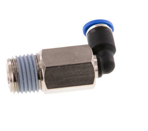 4mm x R1/4'' 90deg Winkel-Steckverschraubung mit Außengewinde Messing/PA 66 NBR lange Hülse drehbar [2 Stück]