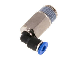 4mm x R1/4'' 90deg Winkel-Steckverschraubung mit Außengewinde Messing/PA 66 NBR lange Hülse drehbar [2 Stück]