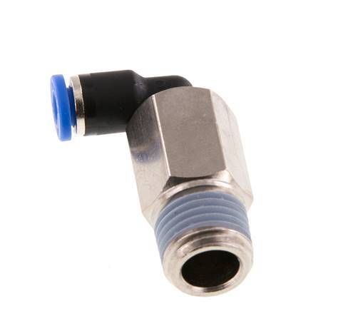 4mm x R1/4'' 90deg Winkel-Steckverschraubung mit Außengewinde Messing/PA 66 NBR lange Hülse drehbar [2 Stück]