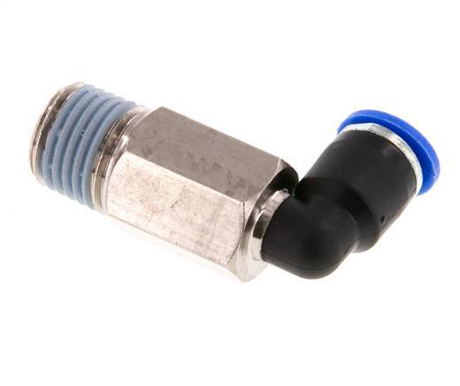 6mm x R1/4'' 90deg Winkel-Steckverschraubung mit Außengewinde Messing/PA 66 NBR lange Hülse drehbar [2 Stück]