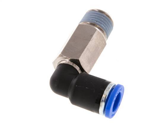 8mm x R1/4'' 90deg Winkel-Steckverschraubung mit Außengewinde Messing/PA 66 NBR lange Hülse drehbar [2 Stück]
