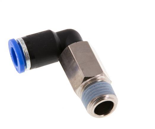 8mm x R1/4'' 90deg Winkel-Steckverschraubung mit Außengewinde Messing/PA 66 NBR lange Hülse drehbar [2 Stück]
