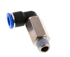 10mm x R1/4'' 90deg Winkel-Steckverschraubung mit Außengewinde Messing/PA 66 NBR lange Hülse drehbar [2 Stück]