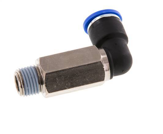 10mm x R1/4'' 90deg Winkel-Steckverschraubung mit Außengewinde Messing/PA 66 NBR lange Hülse drehbar [2 Stück]