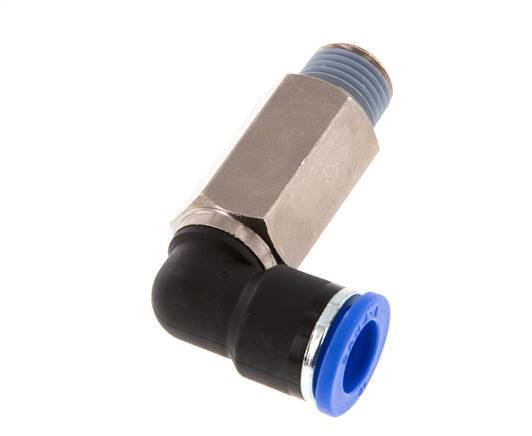 10mm x R1/4'' 90deg Winkel-Steckverschraubung mit Außengewinde Messing/PA 66 NBR lange Hülse drehbar [2 Stück]