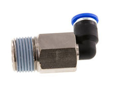 6mm x R3/8'' 90deg Winkel-Steckverschraubung mit Außengewinde Messing/PA 66 NBR lange Hülse drehbar [2 Stück]