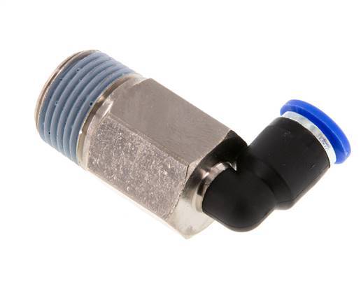 6mm x R3/8'' 90deg Winkel-Steckverschraubung mit Außengewinde Messing/PA 66 NBR lange Hülse drehbar [2 Stück]