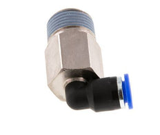6mm x R3/8'' 90deg Winkel-Steckverschraubung mit Außengewinde Messing/PA 66 NBR lange Hülse drehbar [2 Stück]