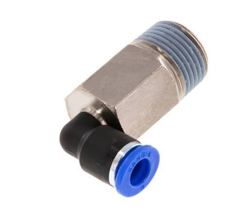 6mm x R3/8'' 90deg Winkel-Steckverschraubung mit Außengewinde Messing/PA 66 NBR lange Hülse drehbar [2 Stück]