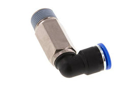 10mm x R3/8'' 90deg Winkel-Steckverschraubung mit Außengewinde Messing/PA 66 NBR lange Hülse drehbar [2 Stück]