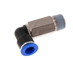10mm x R3/8'' 90deg Winkel-Steckverschraubung mit Außengewinde Messing/PA 66 NBR lange Hülse drehbar [2 Stück]
