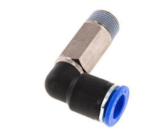12mm x R3/8'' 90deg Elbow Push-in Fitting with Male Threads Brass/PA 66 NBR Long Sleeve Rotatable